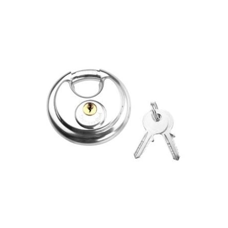 Tolsen 2-3/4 Disc Padlock Material: Stainless Steel, Mirror Polished, Hardened Steel Shackle w/3 PCS 55175